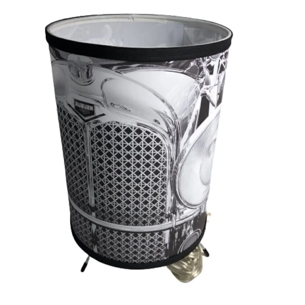 Lamp-In-A-Box Vintage Car Pattern Black & White Silver Lamp, 12
